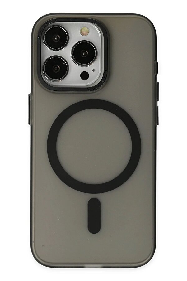 İphone 15 Pro Max Kılıf Lodos Magneti̇csafe Mat Kapak - Si̇yah - Dropx2458-2658