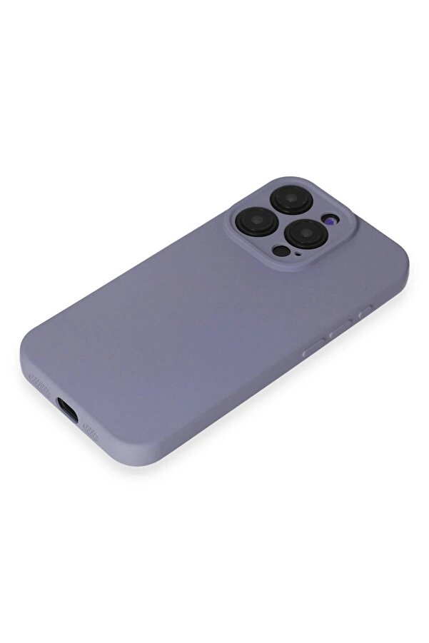 İphone 15 Pro Kılıf Nano İçi̇ Kadi̇fe Si̇li̇kon - Li̇la - Dropx1947-9354