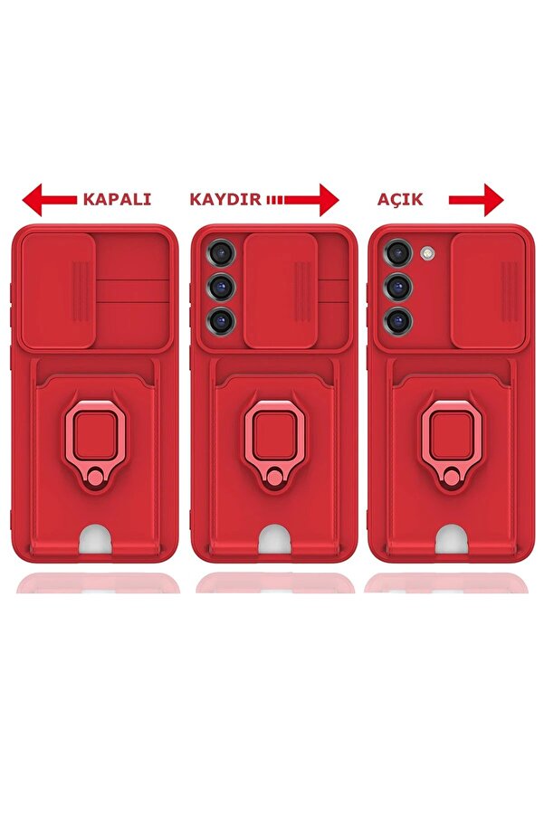 Samsung Galaxy S23 Plus Kılıf Zuma Kartvi̇zi̇tli̇ Yüzüklü Si̇li̇kon - Laci̇vert - Dropx8518-1250