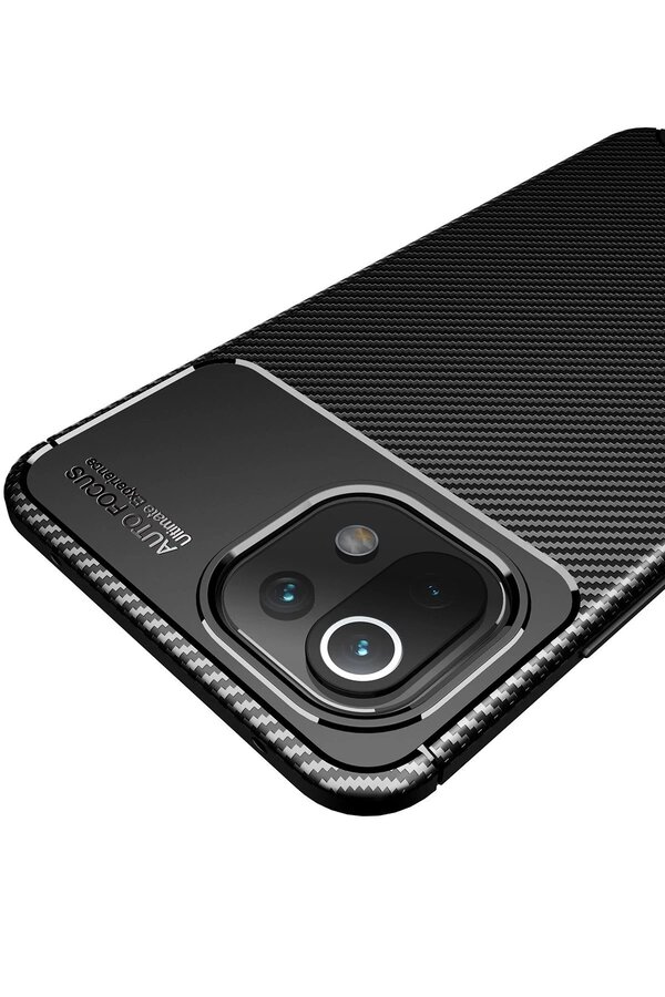 Xi̇aomi̇ Mi̇ 11 Li̇te Kılıf Auto Focus Karbon Kapak - Si̇yah - Dropx7793-1733