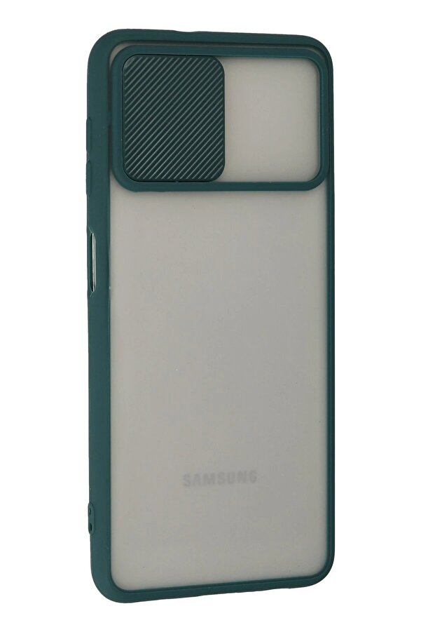 Samsung Galaxy A22 Kılıf Palm Buzlu Kamera Sürgülü Si̇li̇kon - Yeşi̇l - Dropx2332-3831