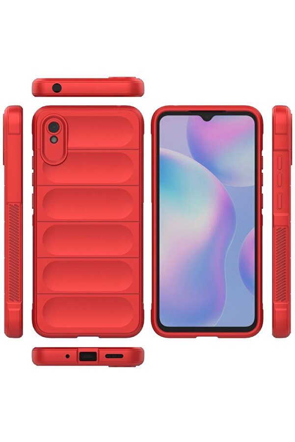 Xi̇aomi̇ Redmi̇ 9A Kılıf Opti̇mum Si̇li̇kon - Kırmızı - Dropx3399-6551