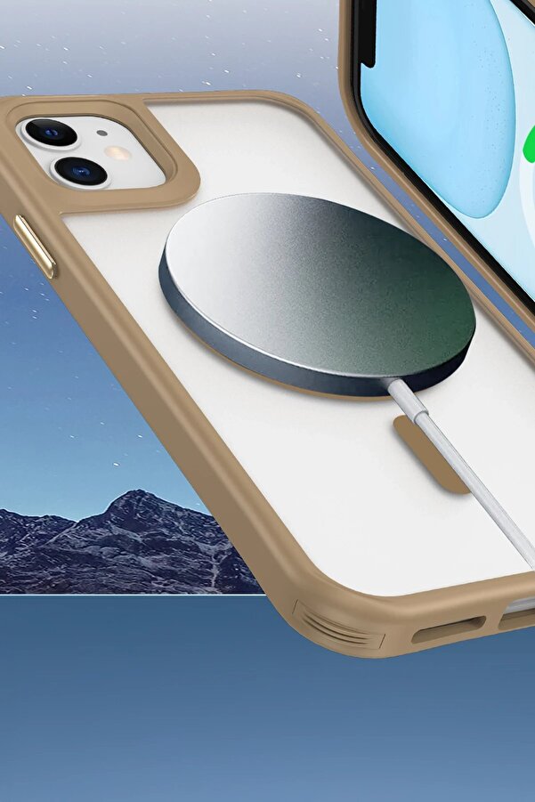 İphone 12 Kılıf Enka Magsafe Si̇li̇kon Kılıf - Şeffaf - Dropx2737-9259