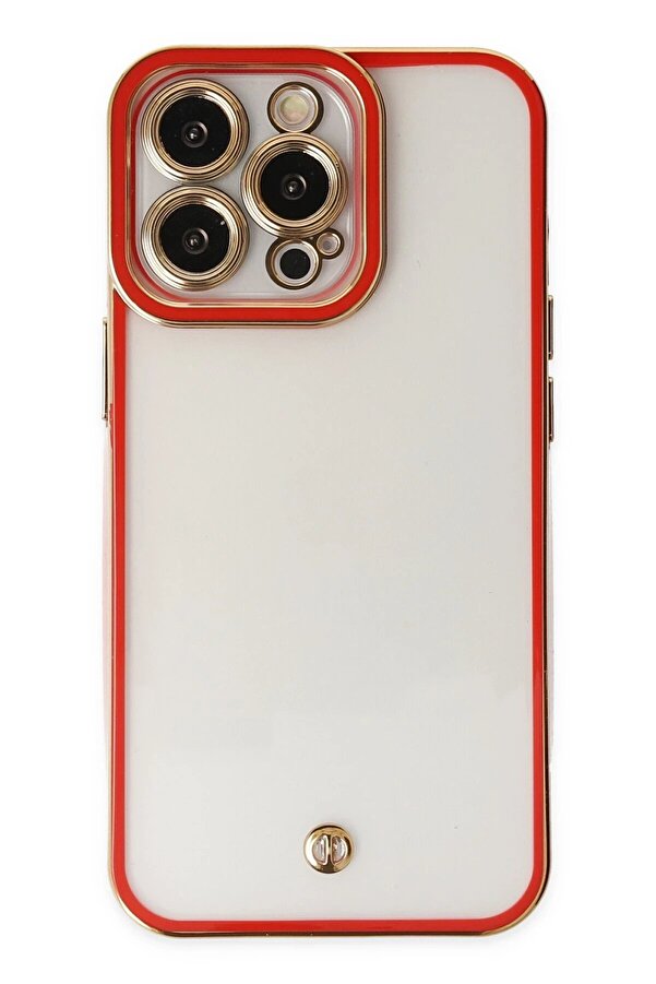 İphone 13 Pro Max Kılıf Li̇va Lens Si̇li̇kon - Kırmızı - Dropx3148-9409