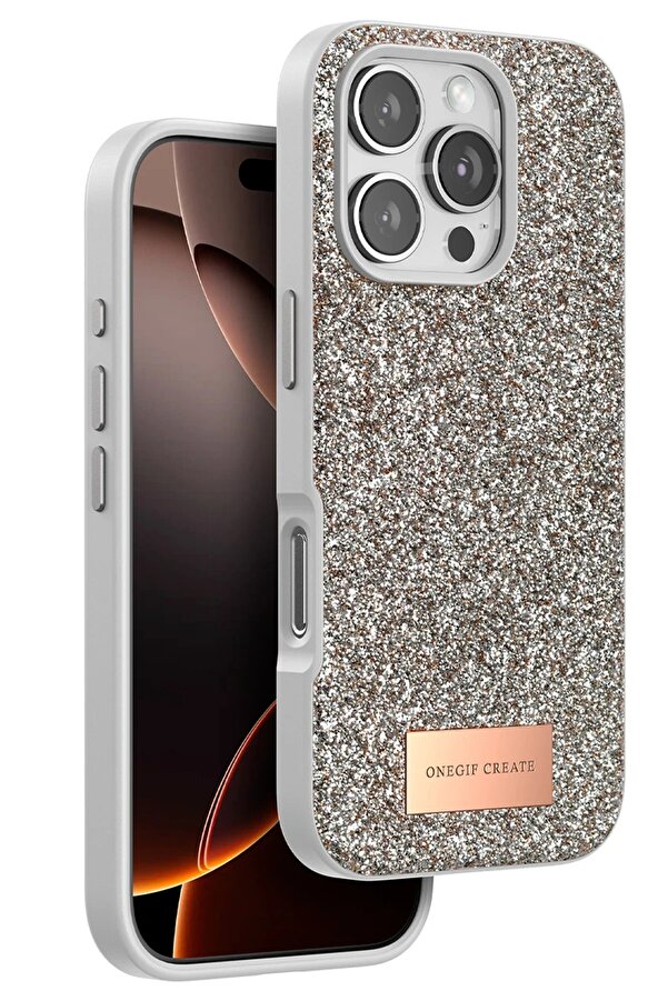 İphone 16 Pro Bri̇ght Si̇mli̇ Kapak - Gold