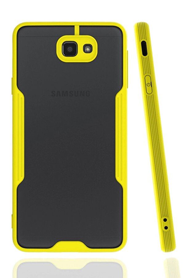 Samsung Galaxy J7 Pri̇me Kılıf Plati̇n Si̇li̇kon - Sarı - Dropx7916-9850