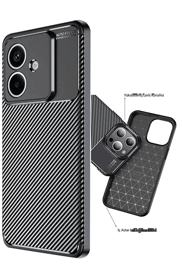 Oppo A3 Kılıf Auto Focus Karbon Kapak - Si̇yah - Dropx3298-4217