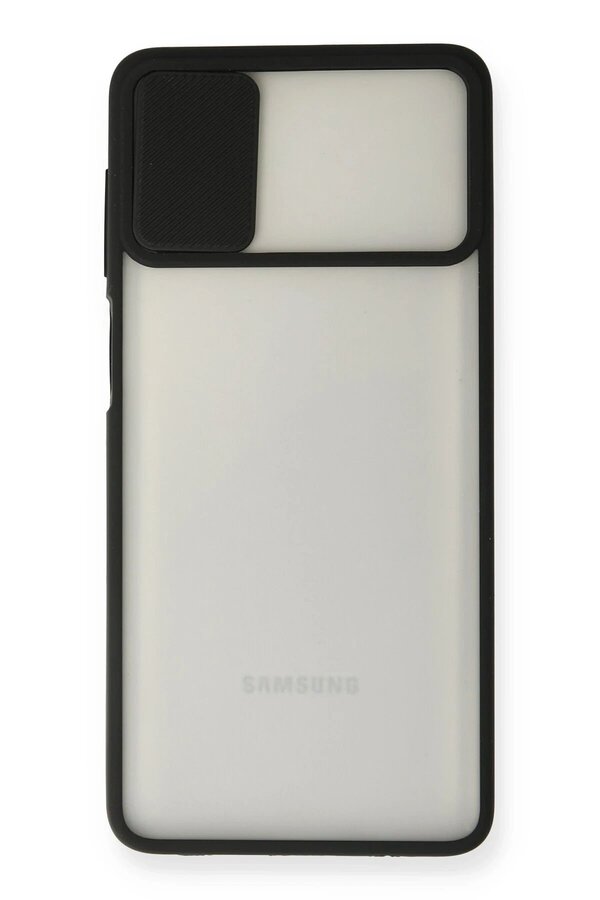 Samsung Galaxy M51 Kılıf Palm Buzlu Kamera Sürgülü Si̇li̇kon - Si̇yah - Dropx3733-9343