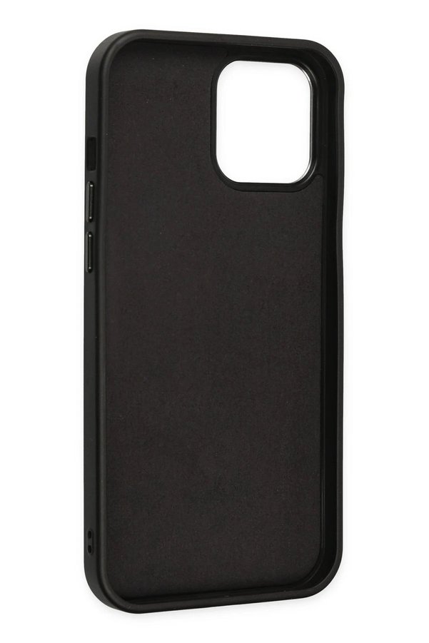 İphone 12 Pro Max Kılıf Asya Deri̇ Si̇li̇kon - Si̇yah - Dropx2472-1592