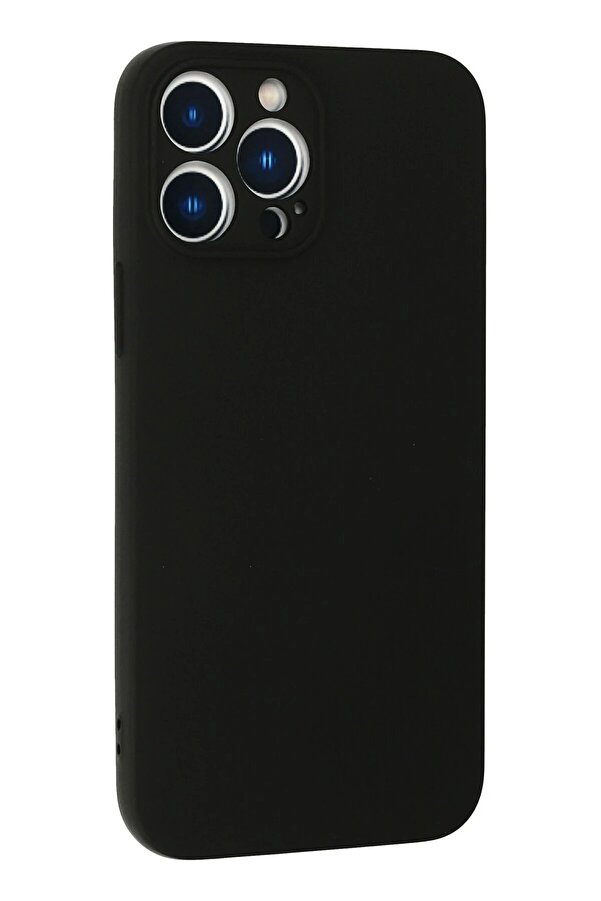 İphone 13 Pro Kılıf Nano İçi̇ Kadi̇fe Si̇li̇kon - Si̇yah - Dropx4714-3554