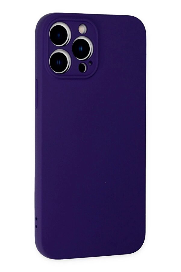 İphone 13 Pro Kılıf Nano İçi̇ Kadi̇fe Si̇li̇kon - Mor - Dropx4344-1034