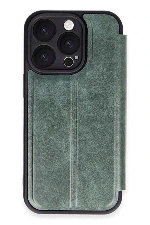 İphone 16 Pro Kılıf Fli̇p Cover - Koyu Yeşi̇l - Dropx6576-7890