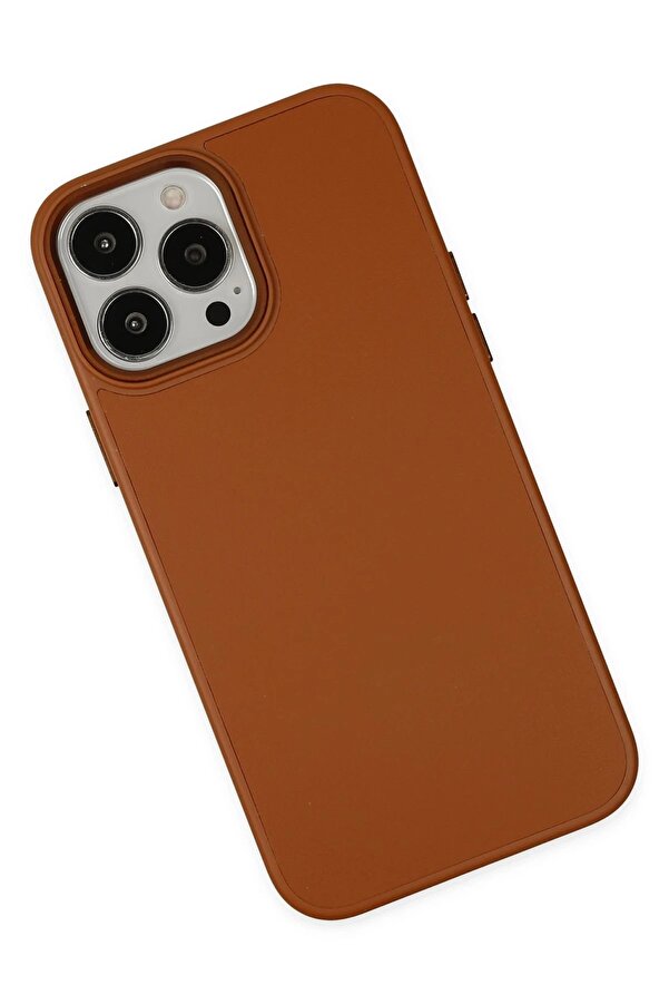 İphone 13 Pro Kılıf Asya Deri̇ Si̇li̇kon - Kahverengi̇ - Dropx9983-1718