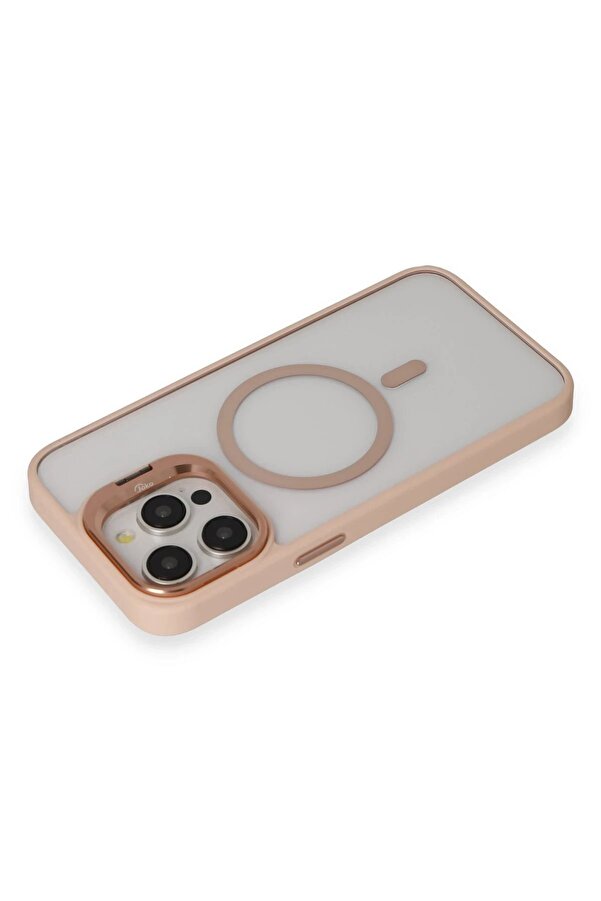 İphone 15 Pro Max Kılıf Roblox Lens Magsafe Standlı Kapak - Pudra - Dropx7610-8233