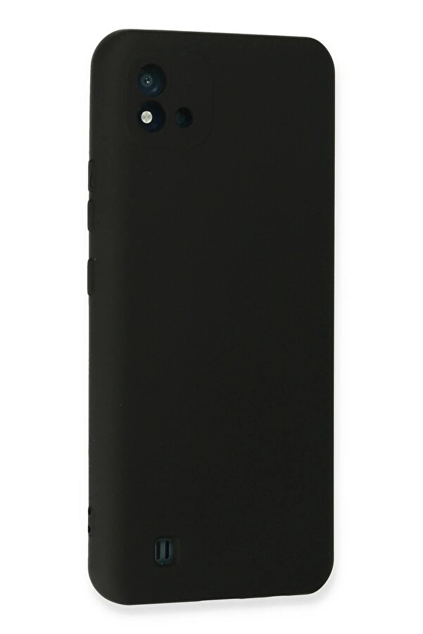 Realme C11 2021 Kılıf Nano İçi̇ Kadi̇fe Si̇li̇kon - Si̇yah - Dropx1708-2042