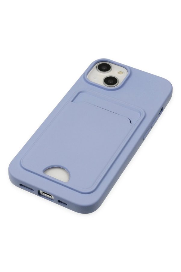 İphone 14 Plus Kılıf Kelvi̇n Kartvi̇zi̇tli̇ Si̇li̇kon - Li̇la - Dropx8112-2164