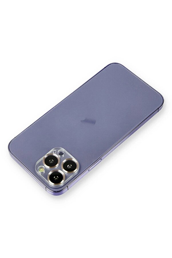 İphone 12 Pro Metal Kamera Lens Koruma Cam - Gold - Dropx9689-2556