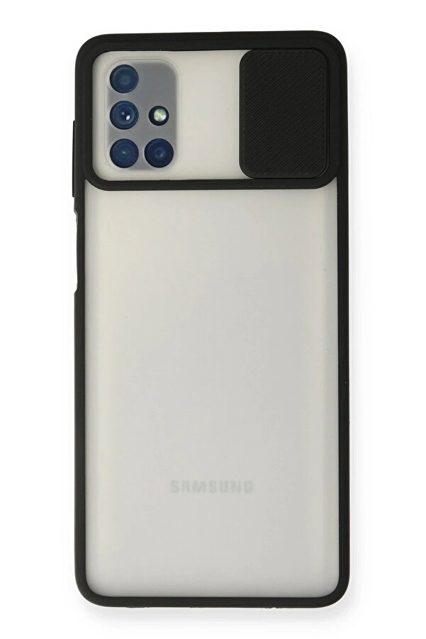 Samsung Galaxy M51 Kılıf Palm Buzlu Kamera Sürgülü Si̇li̇kon - Si̇yah - Dropx3733-9343