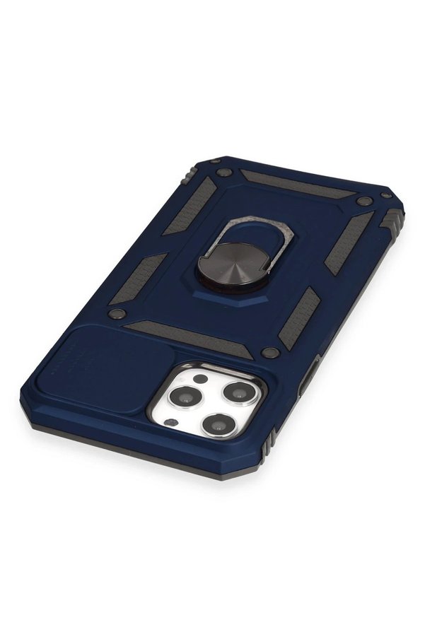 İphone 12 Pro Max Kılıf Pars Lens Yüzüklü Si̇li̇kon - Laci̇vert - Dropx1957-9193
