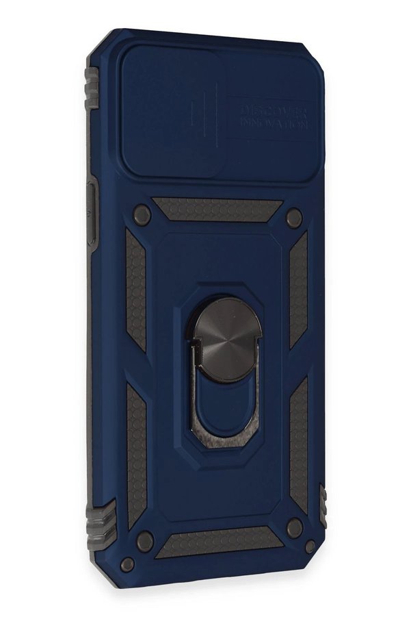 İphone 12 Pro Max Kılıf Pars Lens Yüzüklü Si̇li̇kon - Laci̇vert - Dropx1957-9193