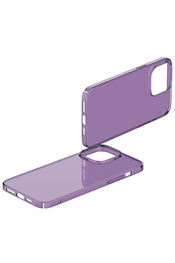 İphone 14 Pro Max Kılıf Pc Sert Şeffaf Kapak - Mor - Dropx9555-2580
