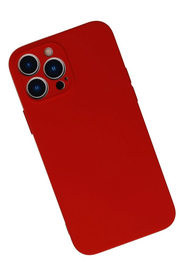 İphone 13 Pro Max Kılıf Nano İçi̇ Kadi̇fe Si̇li̇kon - Kırmızı - Dropx8792-5986