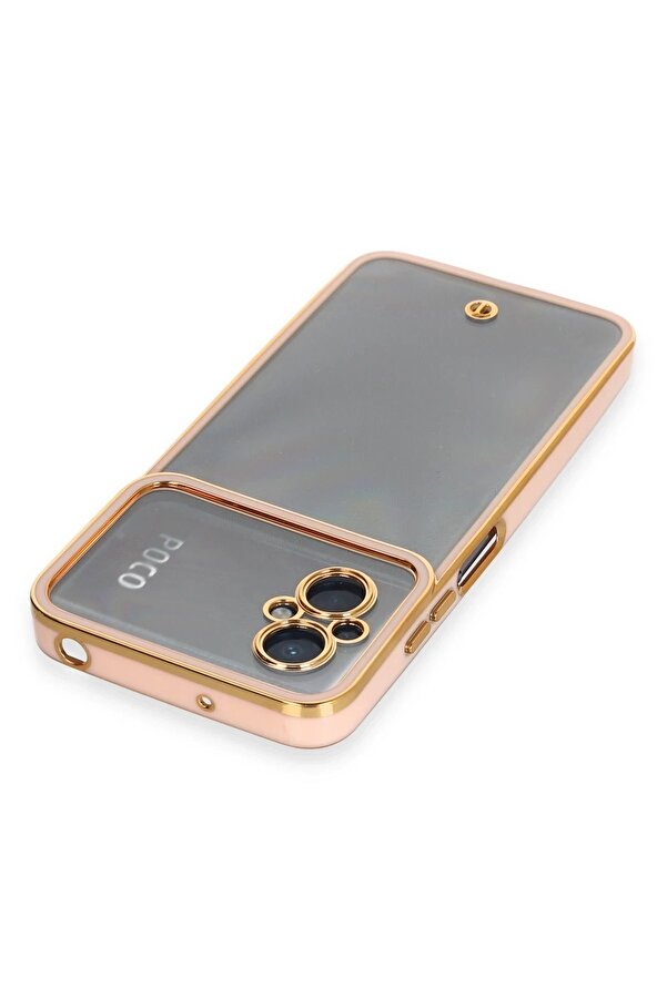 Xi̇aomi̇ Poco M5 Kılıf Li̇va Lens Si̇li̇kon - Rose - Dropx2255-4845