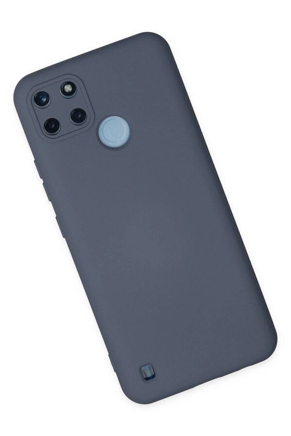 Realme C25Y Kılıf Nano İçi̇ Kadi̇fe Si̇li̇kon - Gri̇ - Dropx6299-6947