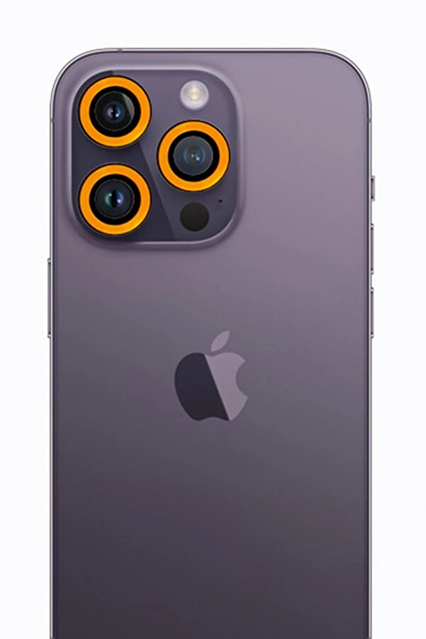 İphone 12 Pro Neon Fosforlu Kamera Lens - Sarı - Dropx9863-7711