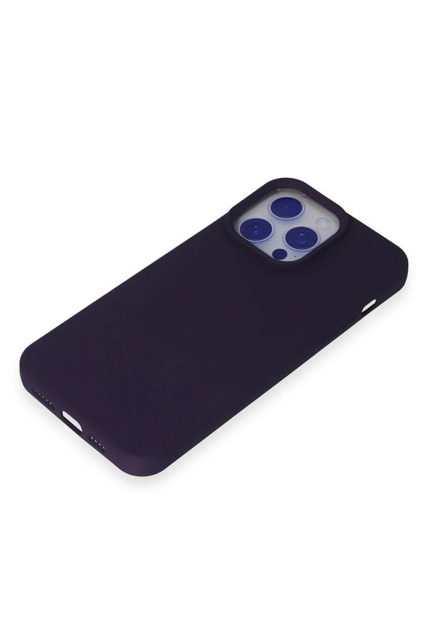 İphone 15 Pro Max Kılıf Nano İçi̇ Kadi̇fe Si̇li̇kon - Mor - Dropx2456-8124