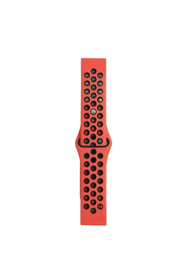 Watch 22Mm Uyumlu Spor Deli̇kli̇ Kordon - Kırmızı-Si̇yah - Dropx1115-8542