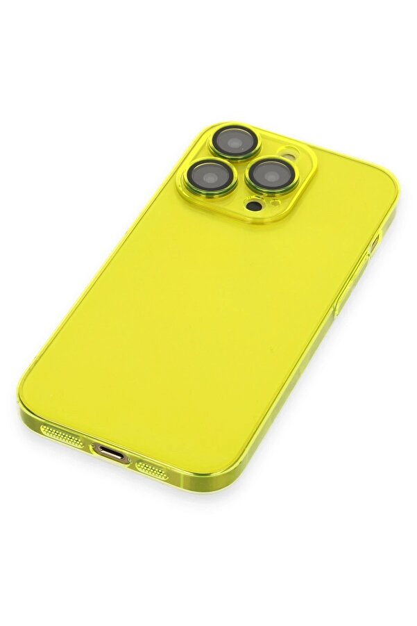 İphone 13 Pro Max Kılıf Armada Lensli̇ Kapak - Sarı - Dropx4814-3852