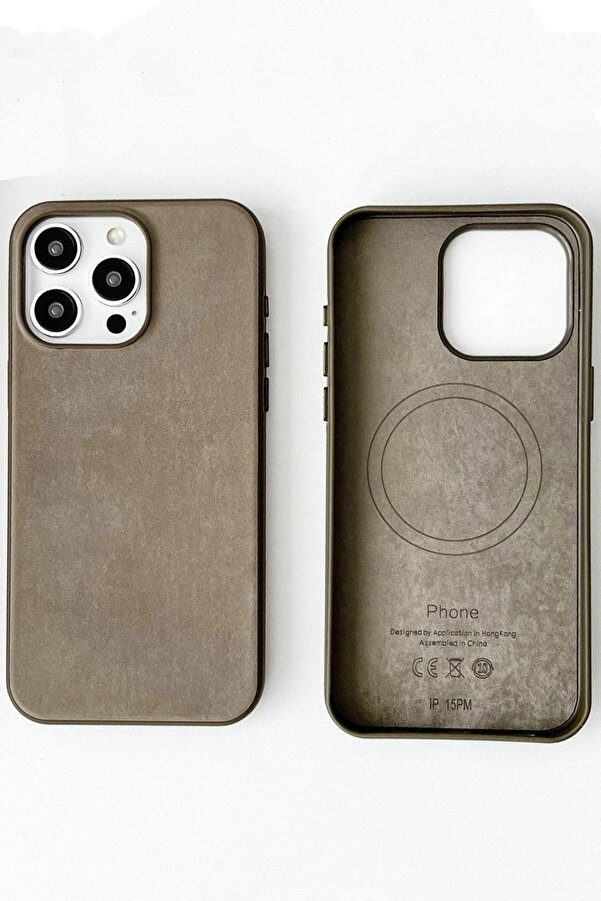 İphone 15 Pro Max Kılıf Karen Magsafe Kapak - Kahverengi̇ - Dropx2120-5683