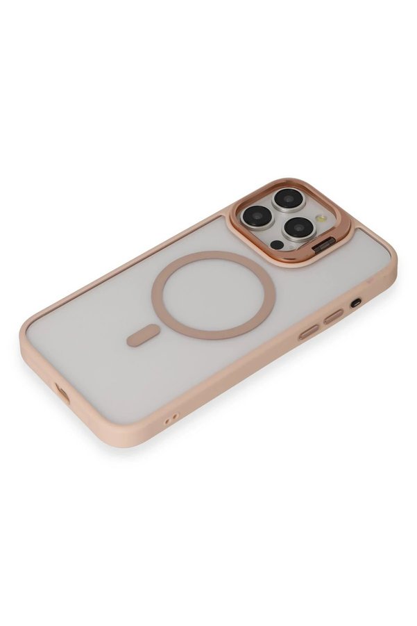 İphone 15 Pro Kılıf Roblox Lens Magsafe Standlı Kapak - Pudra - Dropx8189-5355