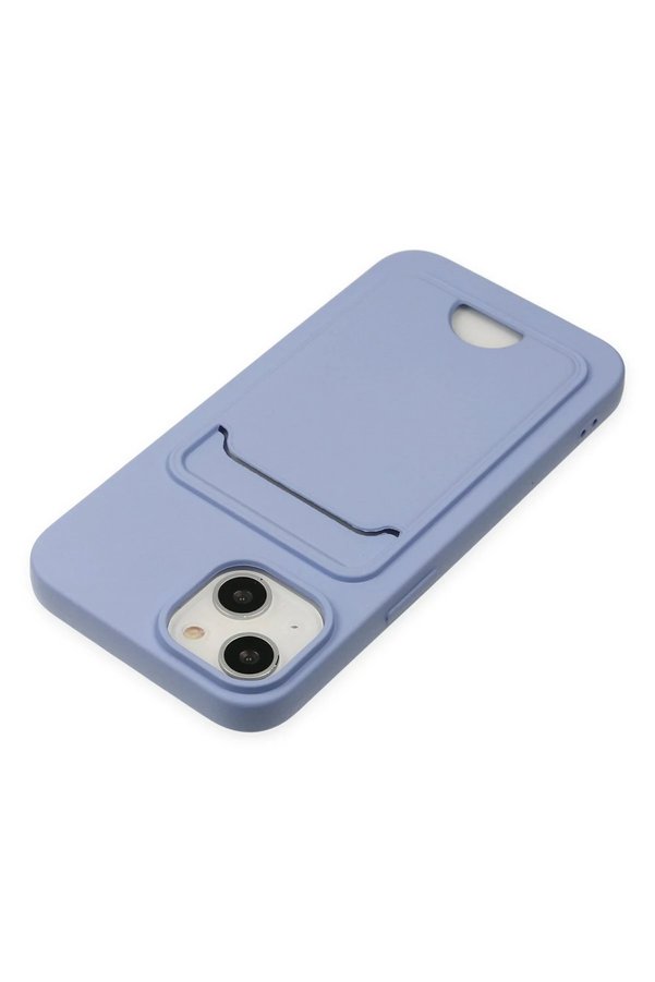 İphone 14 Plus Kılıf Kelvi̇n Kartvi̇zi̇tli̇ Si̇li̇kon - Li̇la - Dropx8112-2164