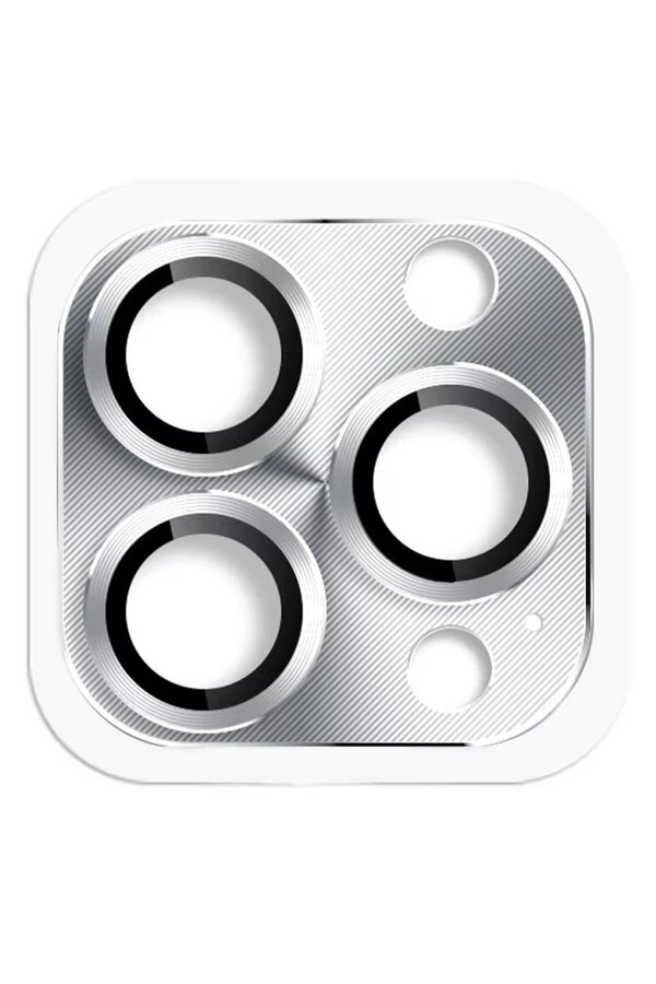 İphone 16 Pro Max Pers Alümi̇nyum Kamera Lens - Gümüş - Dropx4909-8156