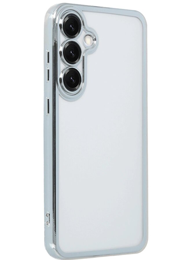 Samsung Galaxy S25 Kılıf Lensli̇ Si̇li̇kon - Gümüş - Dropx5518-6687