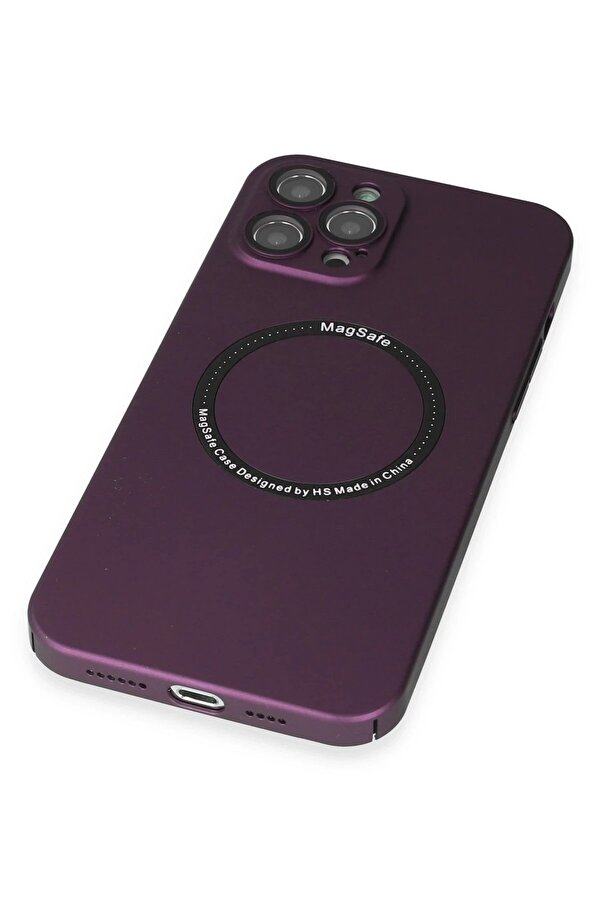 İphone 12 Pro Kılıf Jack Magneti̇csafe Lens Si̇li̇kon - Mürdüm - Dropx4008-9564