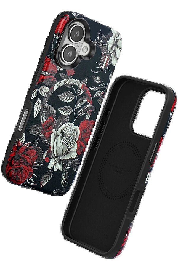 İphone 16 Flower Seri̇es Magsafe Kapak - Si̇yah