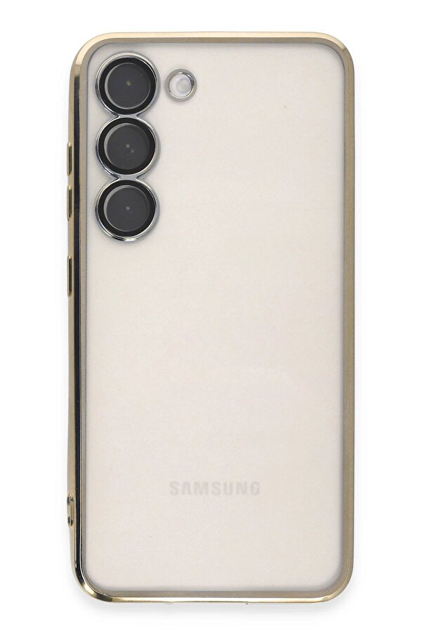 Samsung Galaxy S23 Plus Kılıf Lensli̇ Si̇li̇kon - Gold - Dropx2673-6868