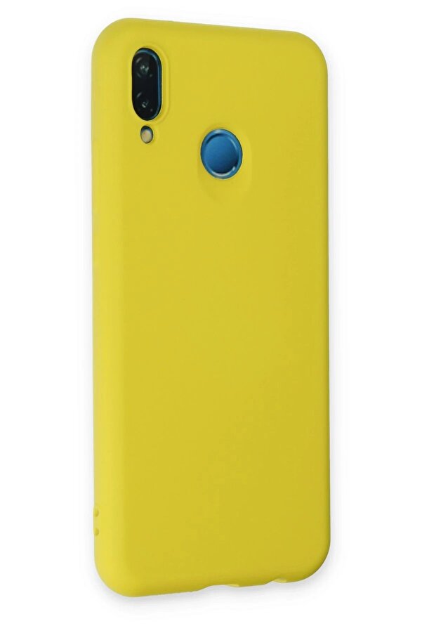 Newface Huawei̇ P20 Li̇te Kılıf Nano İçi̇ Kadi̇fe Si̇li̇kon - Sarı