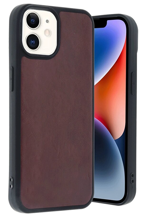 İphone 11 Kılıf Aras Deri̇ Kapak - Bordo - Dropx2430-1517