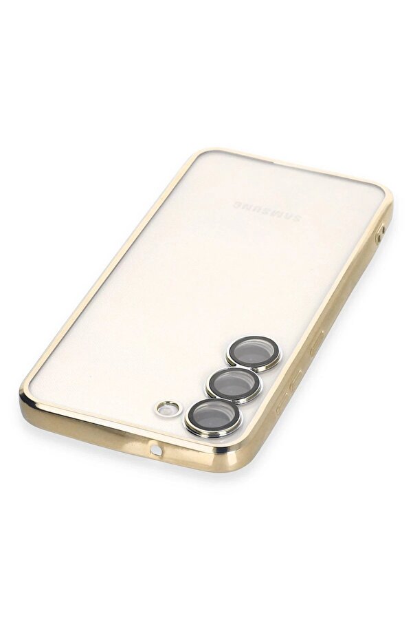 Samsung Galaxy S23 Kılıf Lensli̇ Si̇li̇kon - Gold - Dropx9153-8643