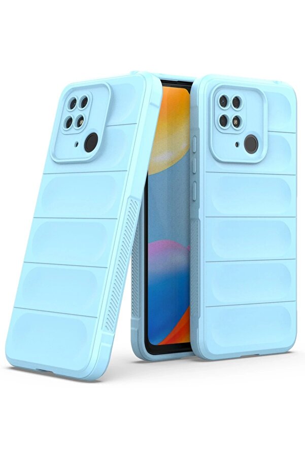 Xi̇aomi̇ Redmi̇ 10C Kılıf Opti̇mum Si̇li̇kon - Sky Blue - Dropx5897-1046