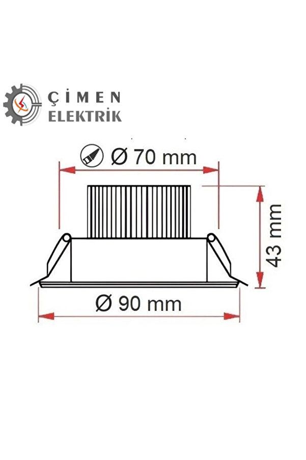 Erkled Erk 3125 Sıva Altı 5W Krom Kasa Yuvarlak Led Spot 3000K Günışığı