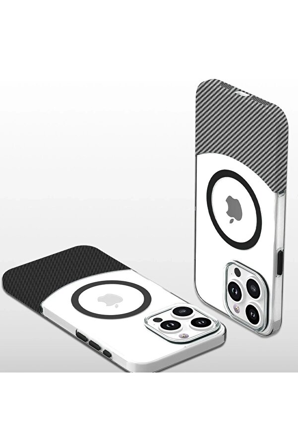 İphone 16 Pro Carbon Puzzle Magsafe Kapak - Gri̇ - Dropx4831-2154