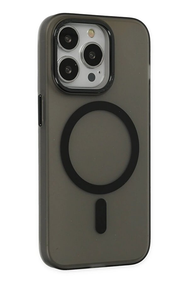 İphone 15 Pro Max Kılıf Lodos Magneti̇csafe Mat Kapak - Si̇yah - Dropx2458-2658