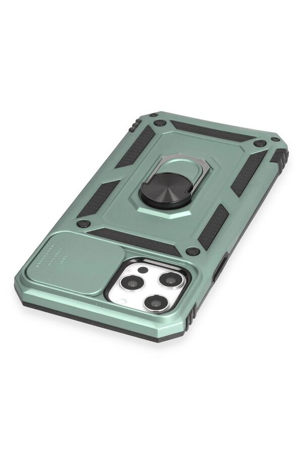 İphone 12 Pro Max Kılıf Pars Lens Yüzüklü Si̇li̇kon - Yeşi̇l - Dropx3359-4137