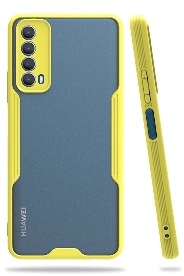 Huawei̇ P Smart 2021 Kılıf Plati̇n Si̇li̇kon - Sarı - Dropx7978-7037