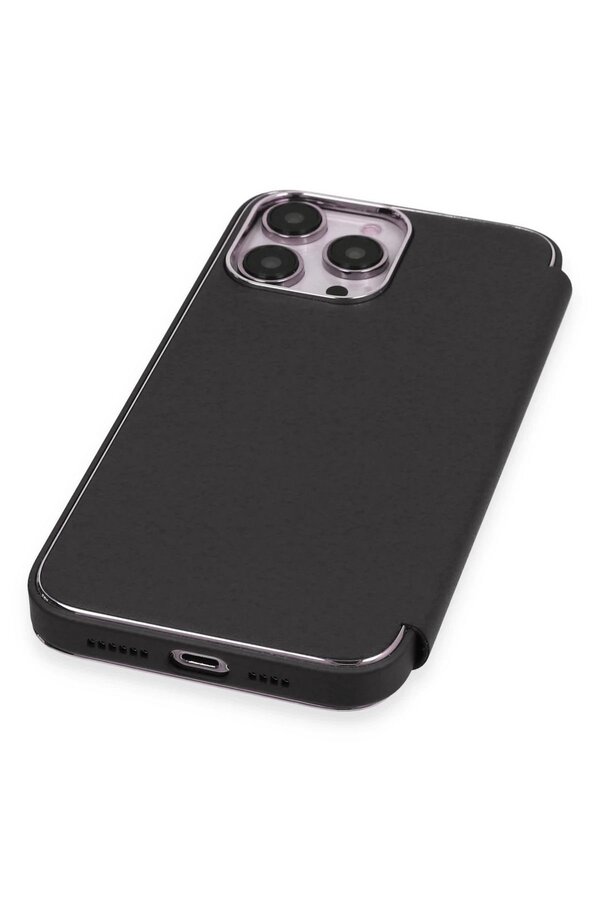İphone 14 Pro Kılıf Dolpi̇n Kapaklı - Si̇yah - Dropx8580-2314